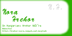 nora hrehor business card